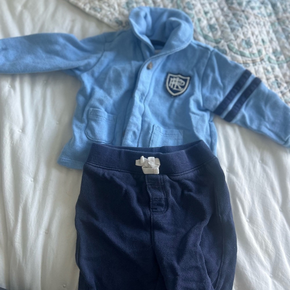 Ralph Lauren Navy Baby Hoodie and pants set 6m